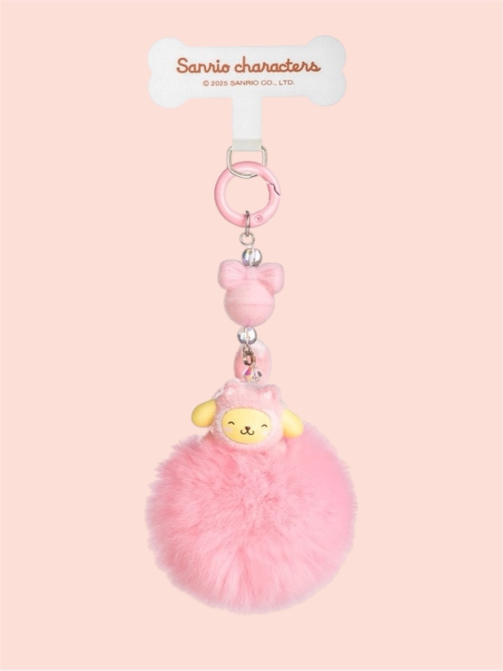 Sanrio Pompompurin Pink Pom-Pom Keychain Charm